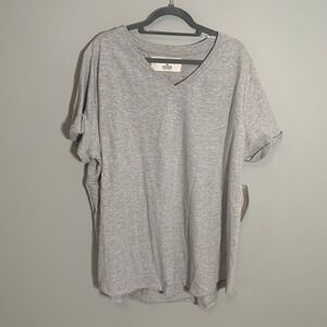 NEW The Sweatshirt Project Womens 3X Grey V Neck Oversized Roll Sleeve Top